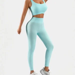 Women's Workout Outfits Ribbed Tank 2 Piece