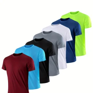 Men's 7-Pack Mixed Color Quick-Dry Short Sleeve