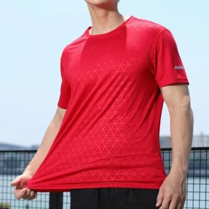 Summer Men Athletic Short Sleeve Dry Fit